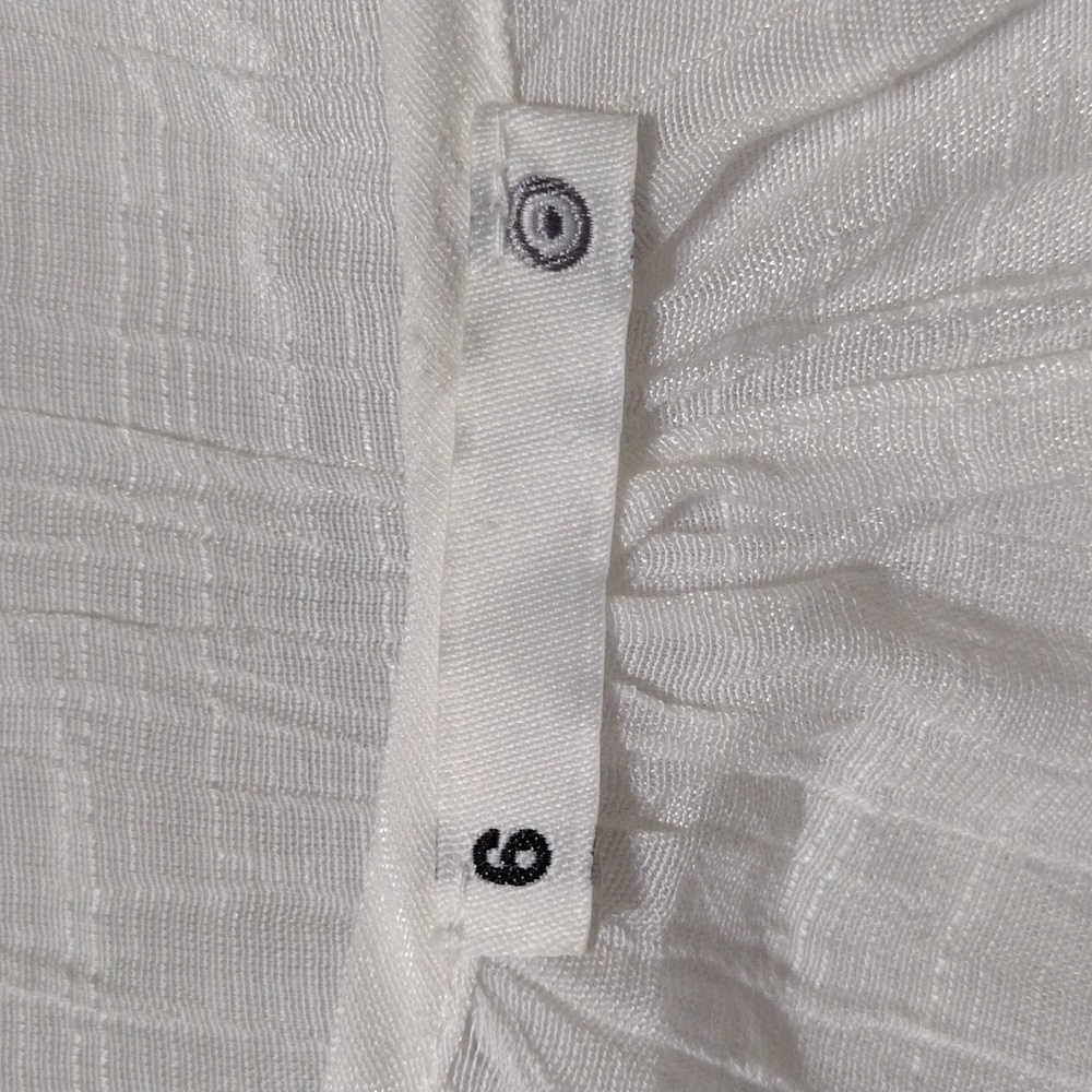 Women’s White Gauze Long Sleeve Blouse Floral Embroidered Boho Peasant Top Sz 6 - Picture 12 of 13